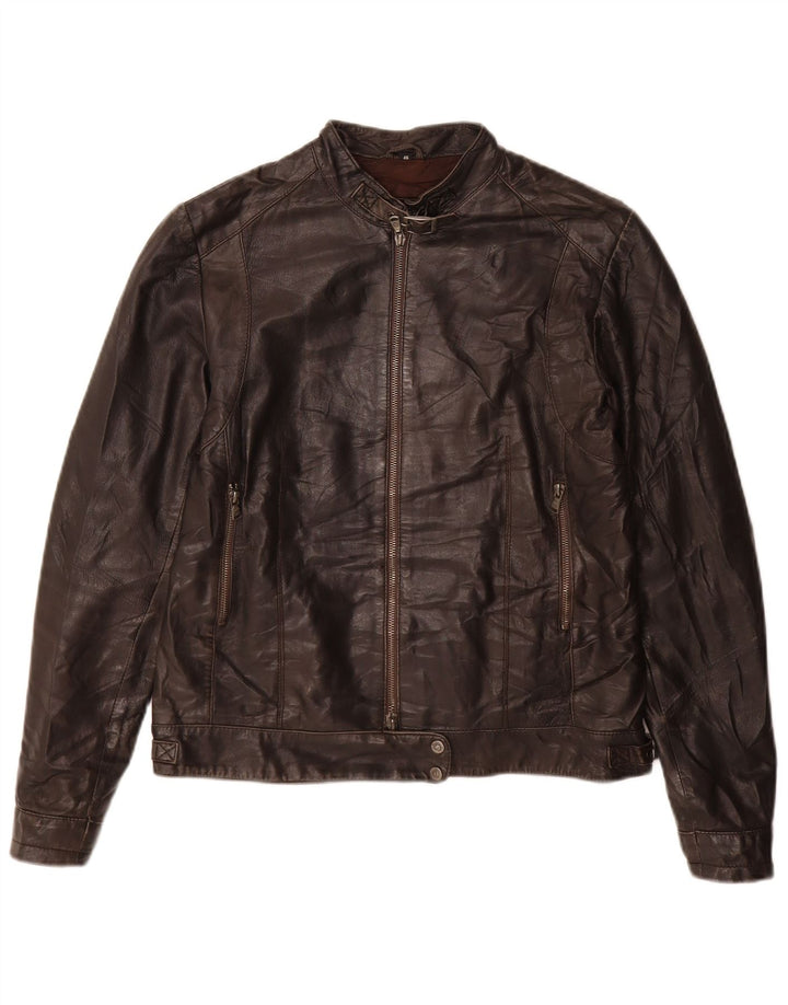 Bata and More Chaqueta de cuero para mujer IT 46 Cuero marrón grande