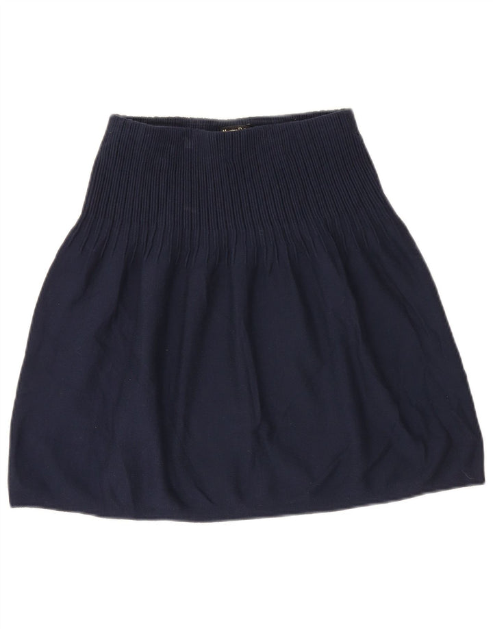 Massimo Dutti Mujer Falda Acampanada De Punto Small W26 Viscosa Azul Marino