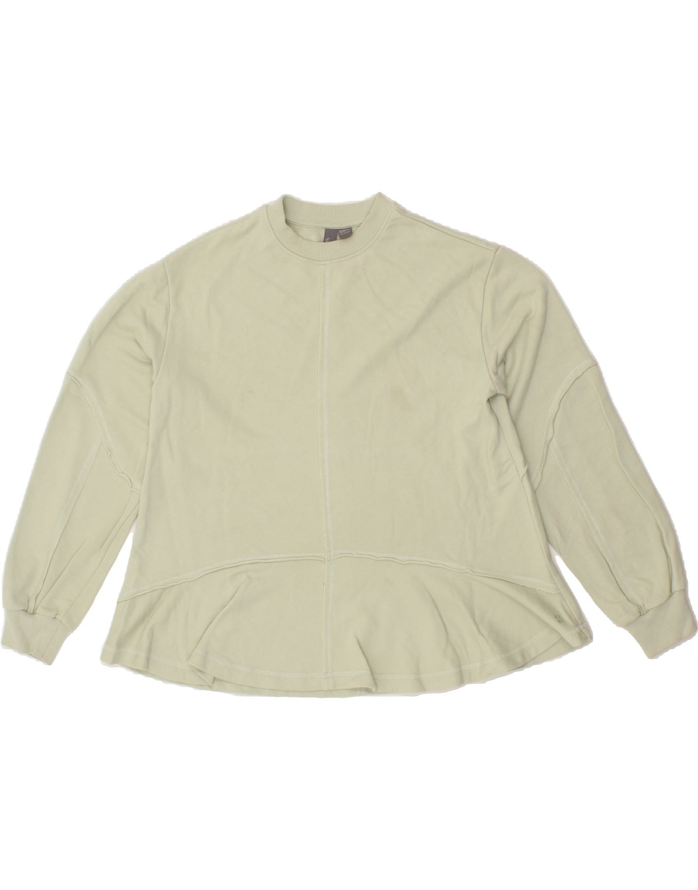 SWEATY BETTY Womens Oversized Sweatshirt Jumper UK 10 Small Green Cotton Vintage Sweaty Betty and Second-Hand Sweaty Betty from Messina Hembry 