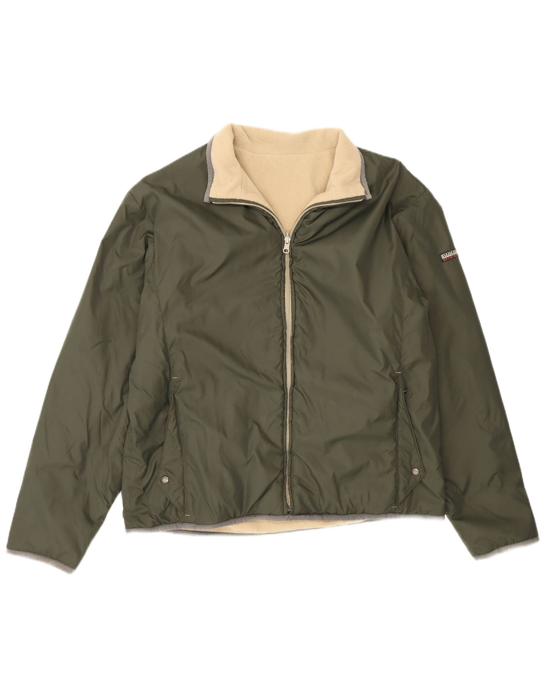 Napapijri Chaqueta reversible Geographic para hombre UK 40 Large Khaki