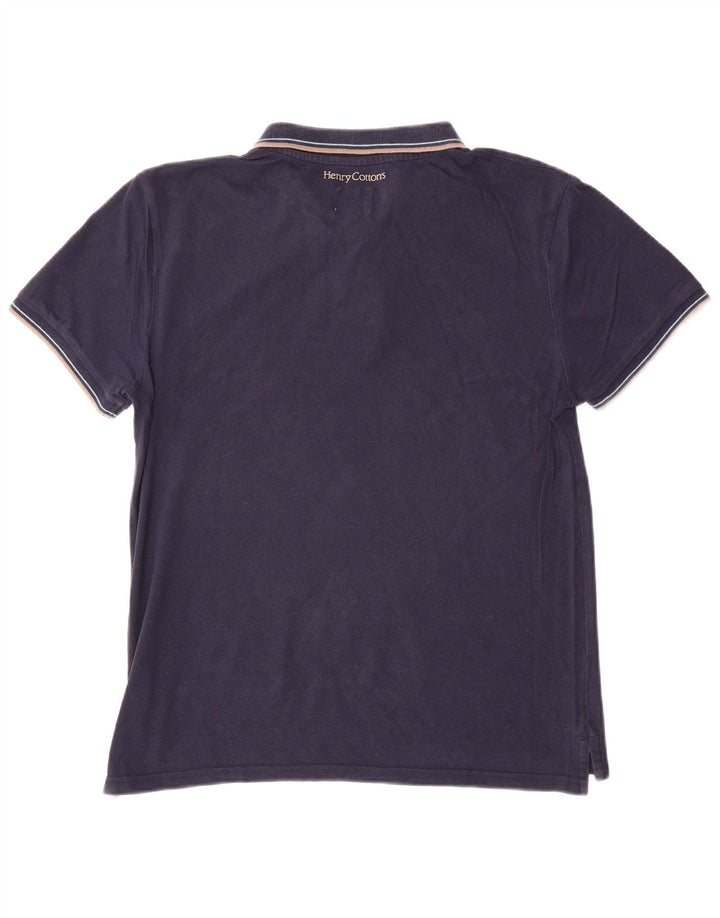 Henry Cottons Polo para hombre de algodón azul marino mediano