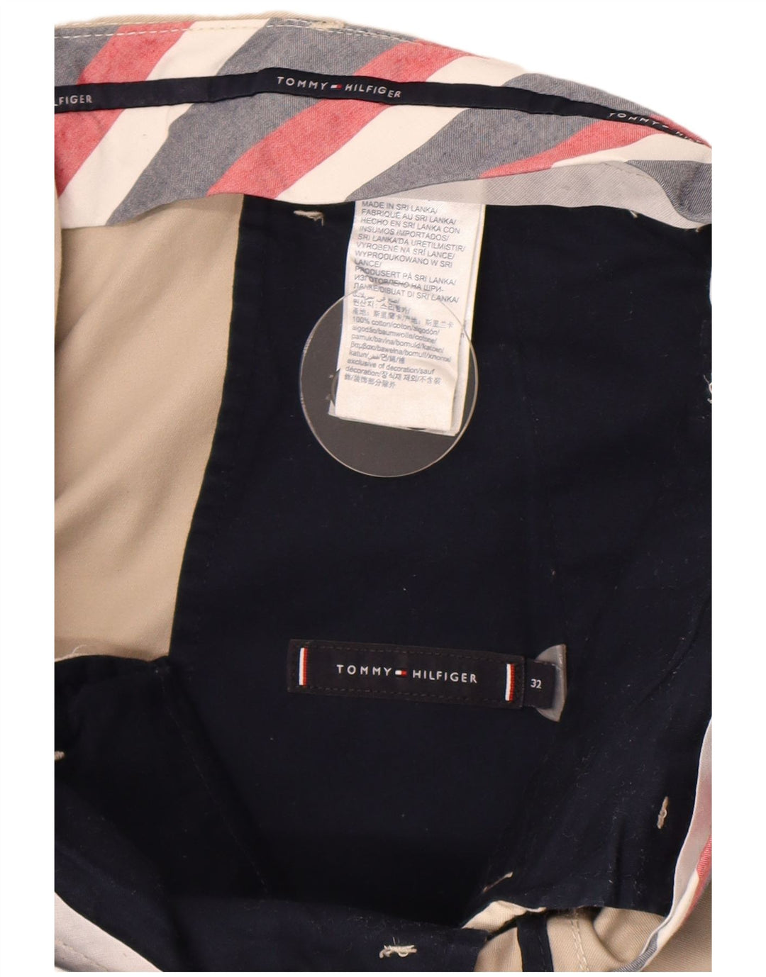 Tommy Hilfiger Pantalones cortos chinos para hombre W32 Algodón beige medio