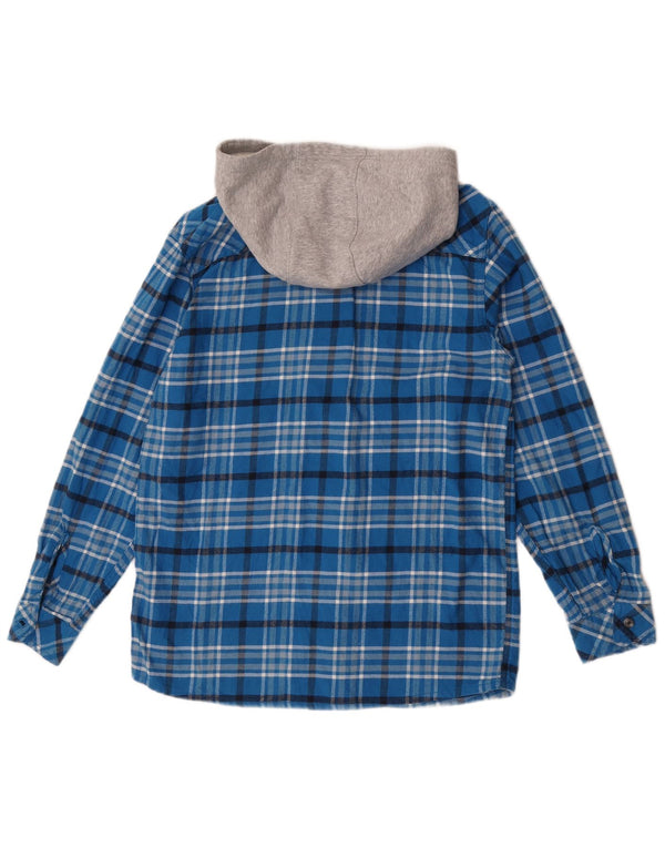 CARHARTT Camisa de franela con capucha para niño 15-16 años XL Algodón a cuadros azul