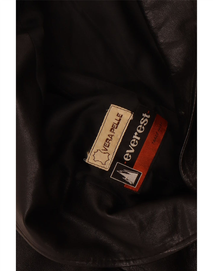 Everest Chaqueta Blazer de Cuero con 2 Botones para Mujer UK 40 Medium Black Leather