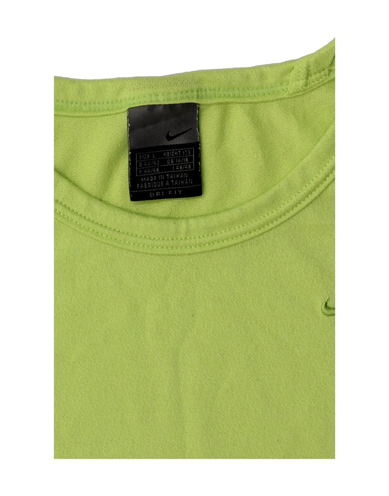 NIKE Womens T-Shirt Top UK 14/16 Medium Green Polyester Vintage Nike and Second-Hand Nike from Messina Hembry 