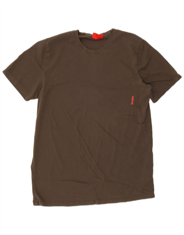 Hugo Boss Hombre Camiseta Top XL Gris Algodón