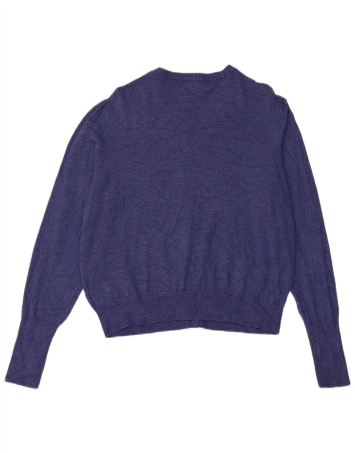 Marks & Spencer Suéter tipo cárdigan para mujer UK 44 Viscosa azul medio