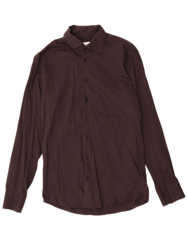 Calvin Klein Camisa para hombre Talla 38 Pequeña Algodón negro