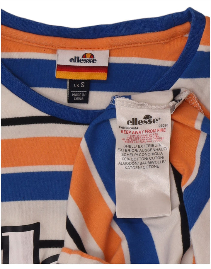Ellesse Camiseta gráfica para hombre Top Small de algodón a rayas multicolor