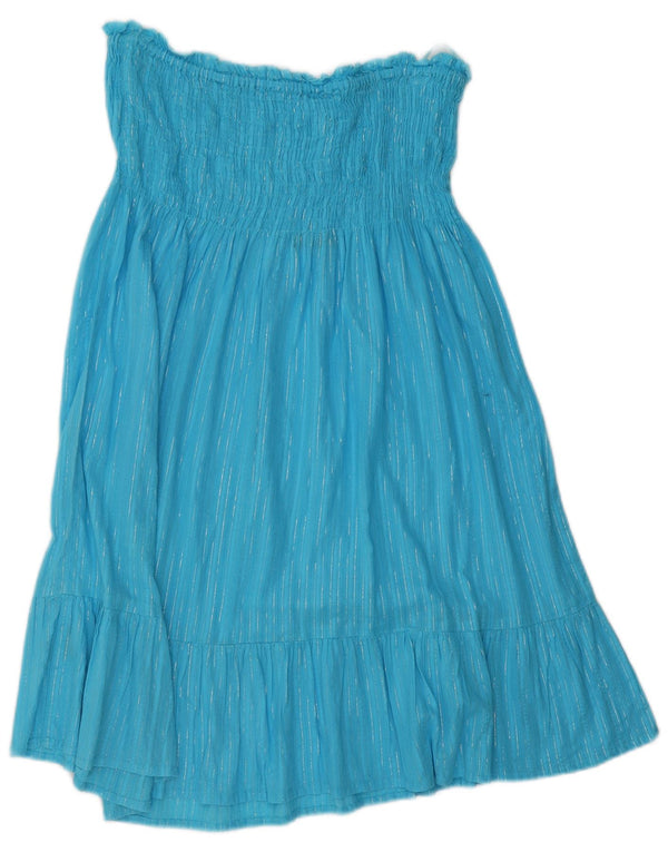 Marks & Spencer Vestido sin Tirantes para Mujer UK 40/18 Grande Turquesa Rayas