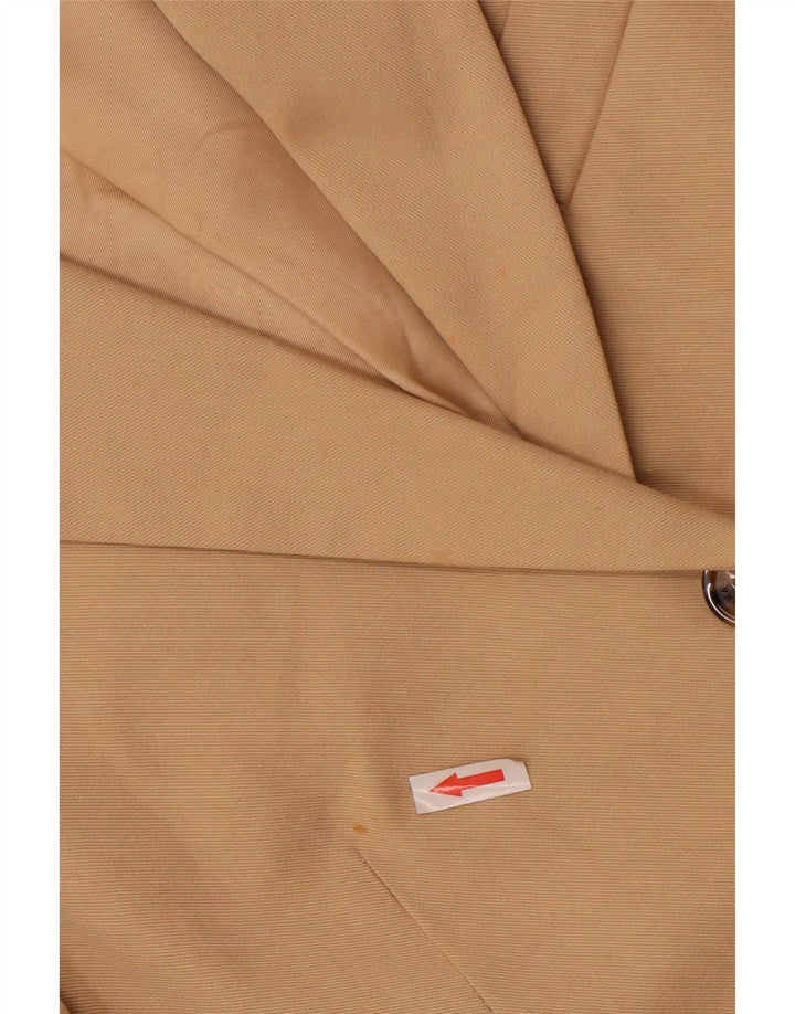 Chaqueta blazer de 2 botones Zara para mujer EU 42 Grande Algodón beige