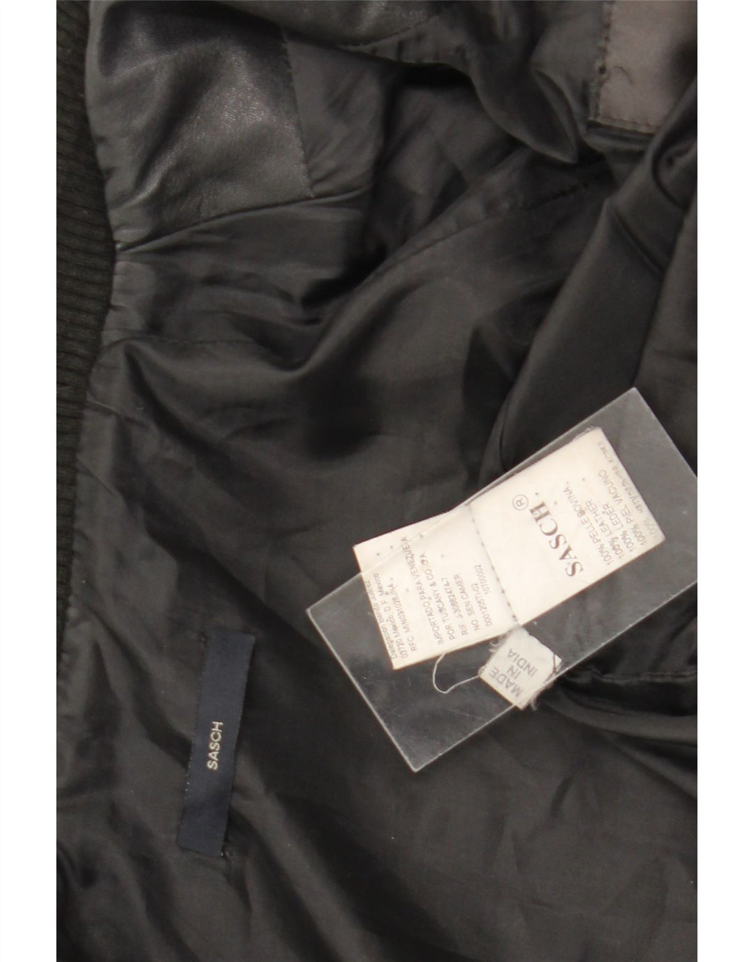 Sasch Chaqueta de cuero corta para mujer UK 44 Mediana Negro
