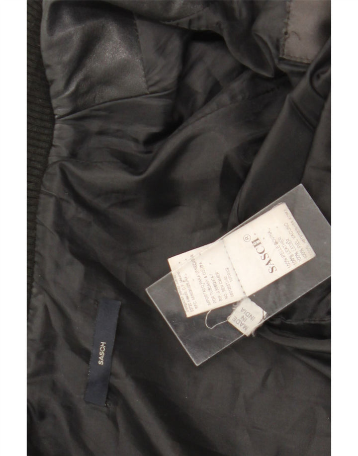 Sasch Chaqueta de cuero corta para mujer UK 44 Mediana Negro