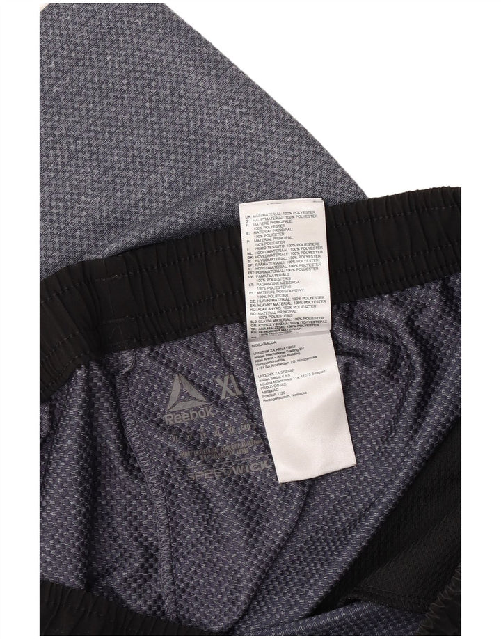 Reebok Pantalones cortos deportivos para hombre XL Gris Poliéster