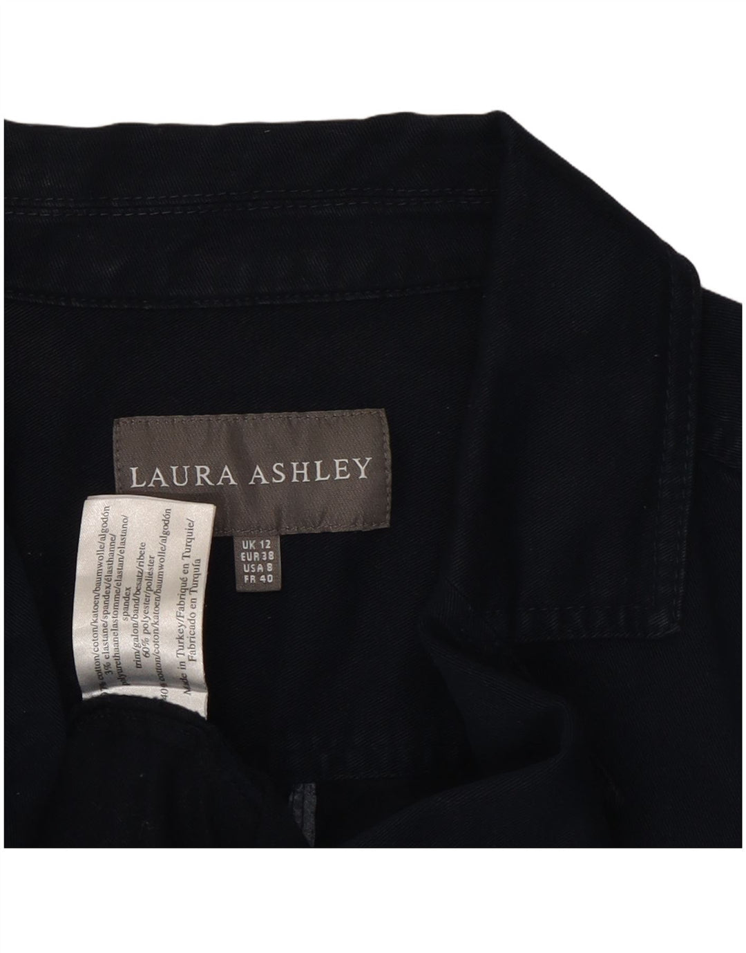 LAURA ASHLEY Chaqueta tipo blazer de 2 botones para mujer Reino Unido 12 Algodón azul marino mediano