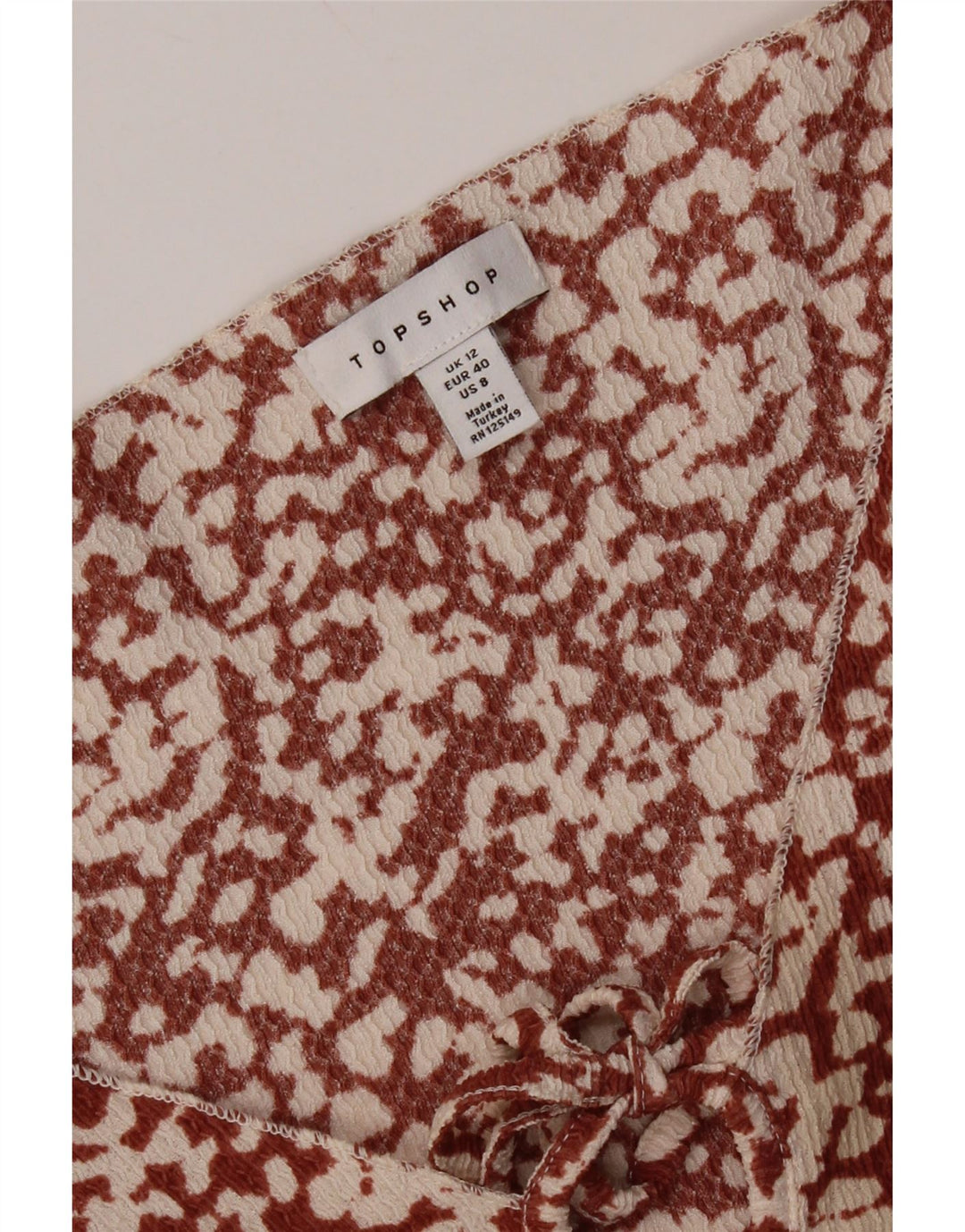 Topshop Vestido acampanado con estampado abstracto para mujer, talla 40, color granate mediano