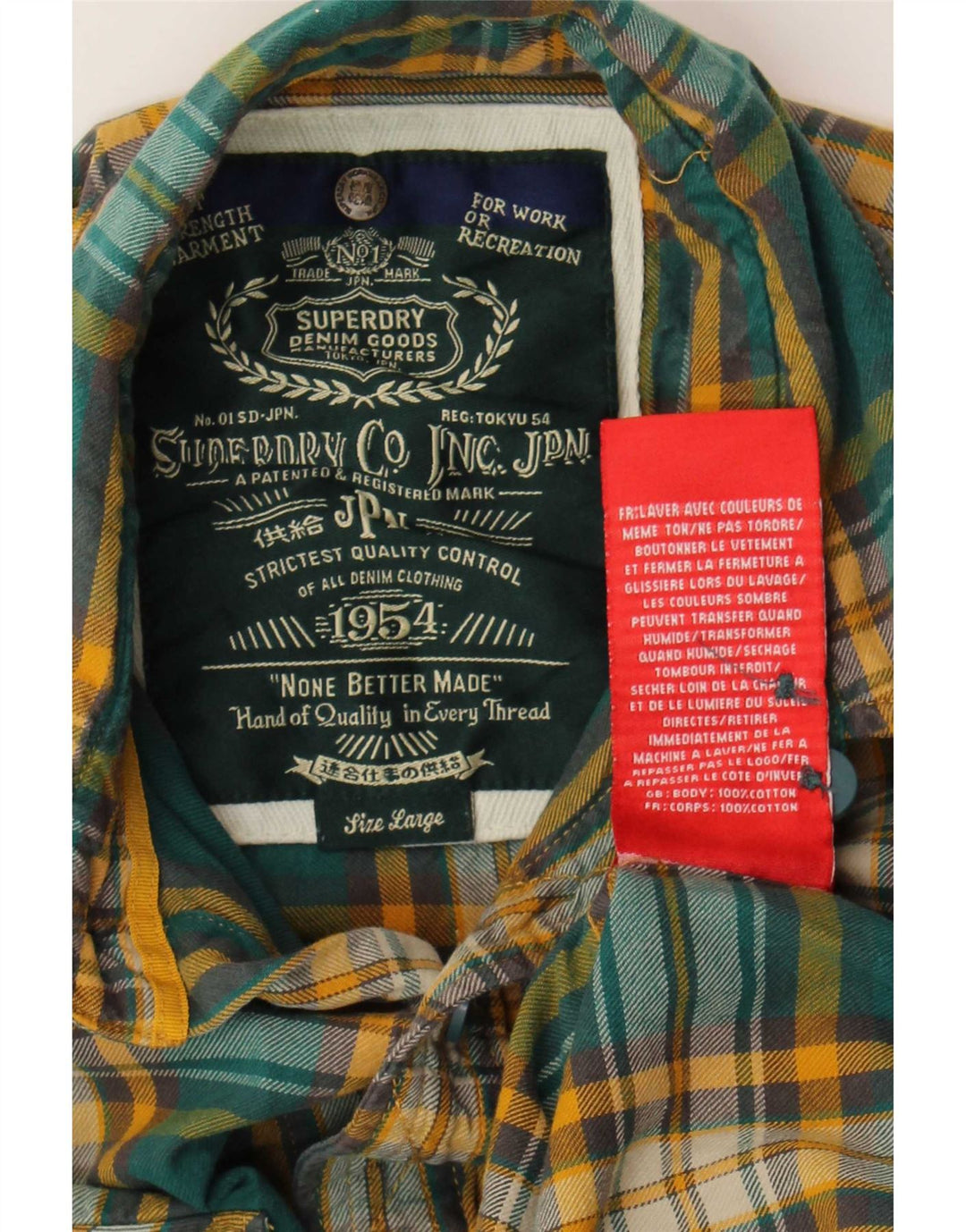 Superdry Camisa De Franela De Algodón A Cuadros Verdes Grandes