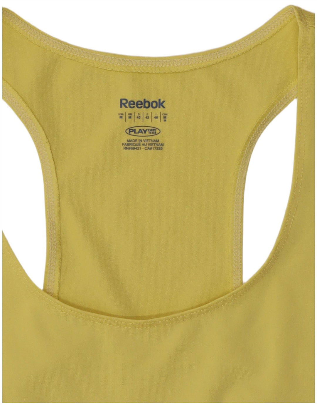 Reebok Mujer Chaleco Top UK 12 Medio Amarillo Poliéster