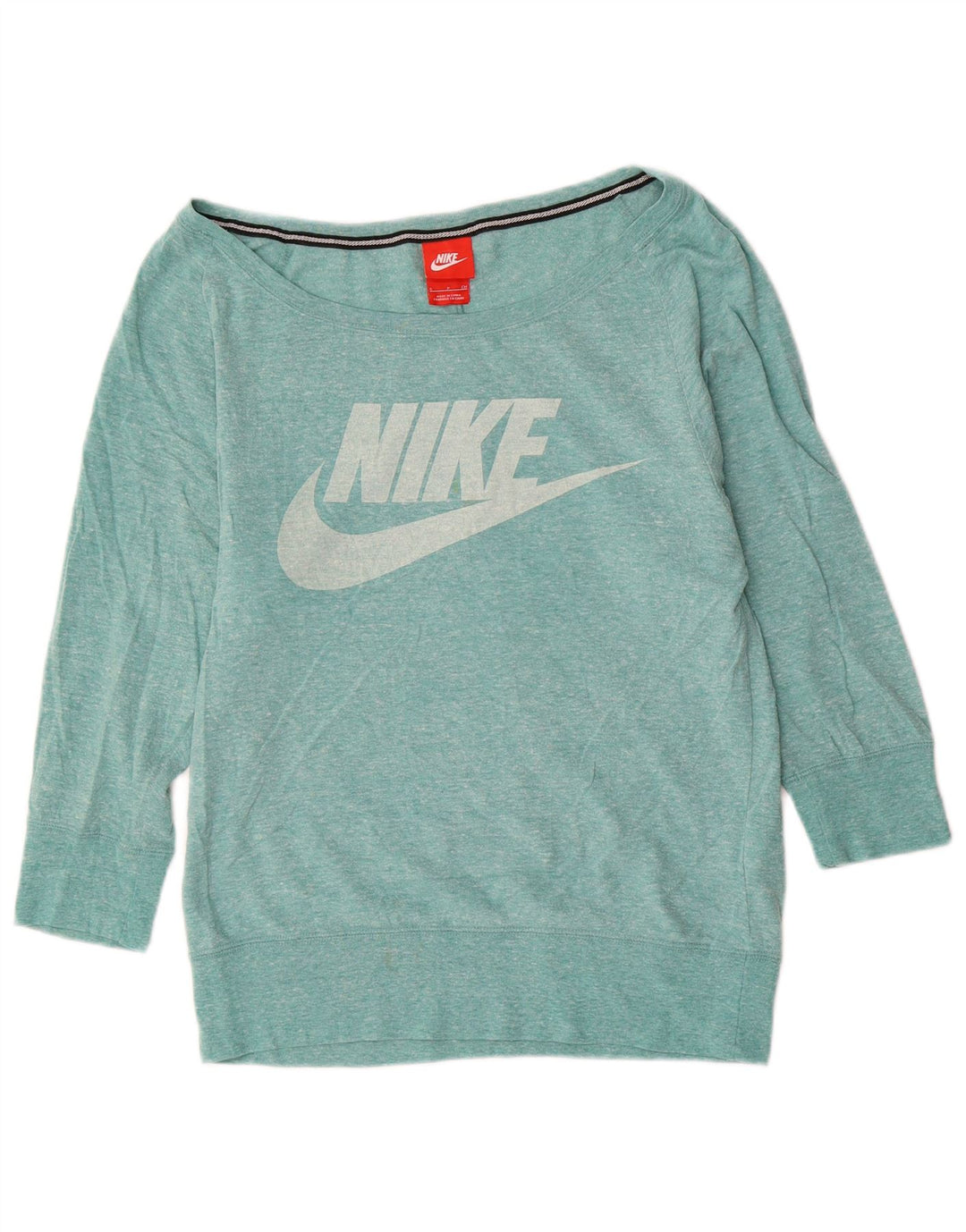 Nike Top gráfico con hombros descubiertos y manga larga para mujer UK 10 Small Turquesa