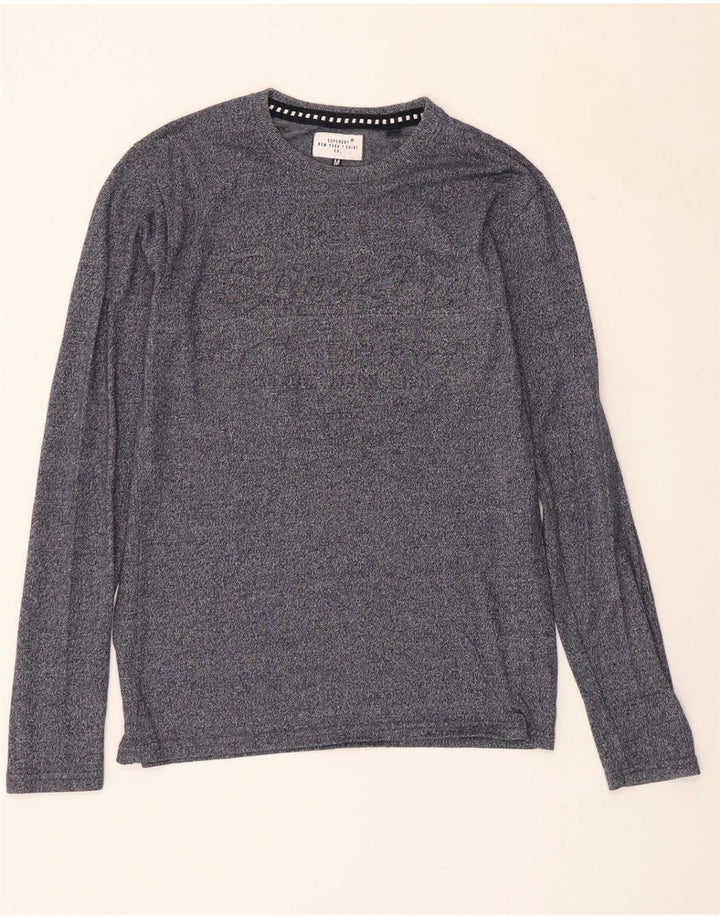 SUPERDRY Mens Graphic Top Long Sleeve Medium Navy Blue Cotton Vintage Superdry and Second-Hand Superdry from Messina Hembry 