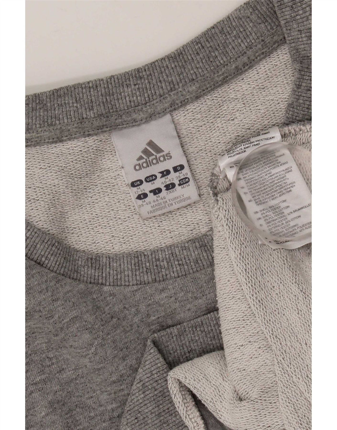 Adidas Mujer Sudadera Jumper UK 12/14 Algodón Gris Medio
