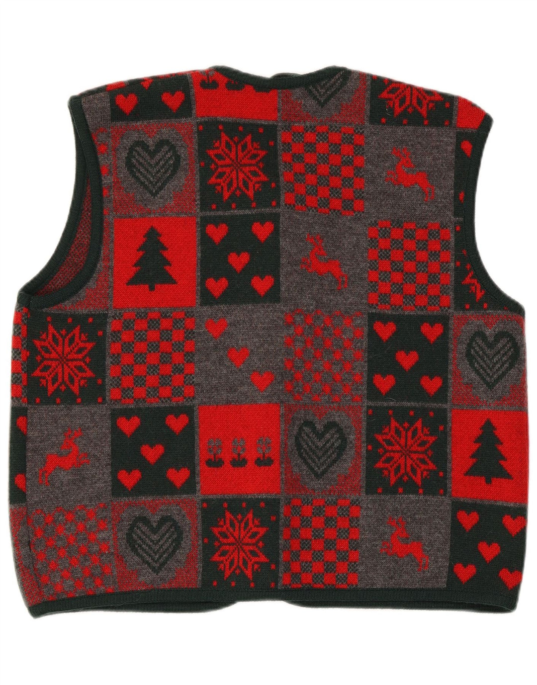 Berwin & Wolff Chaleco de punto para mujer EU 44 XL Rojo Patchwork Lana virgen