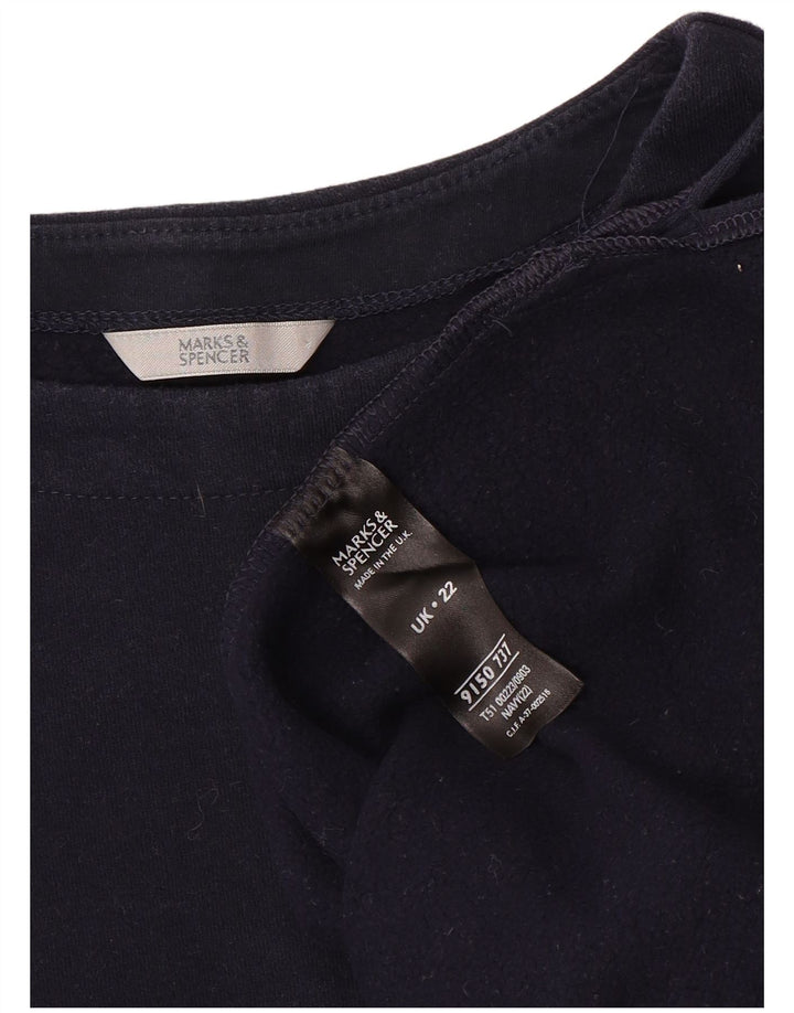 MARKS & SPENCER Sudadera para mujer Jersey UK 22 3XL Azul marino Algodón