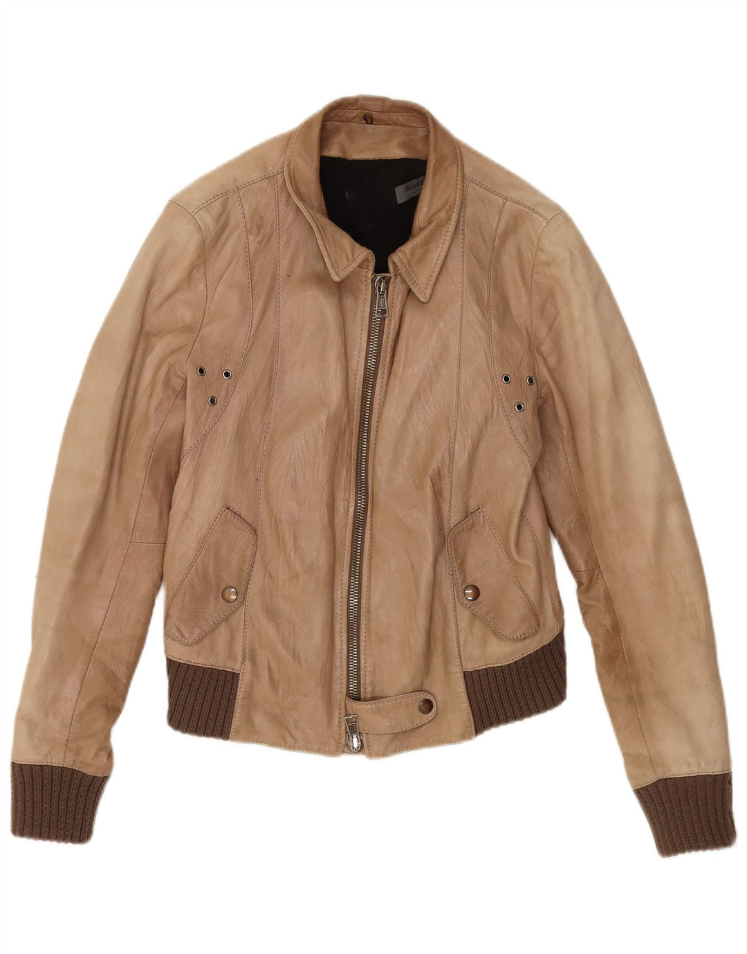 ESPADA. 6.6.44 Chaqueta de cuero para mujer IT 44 Cuero marrón medio