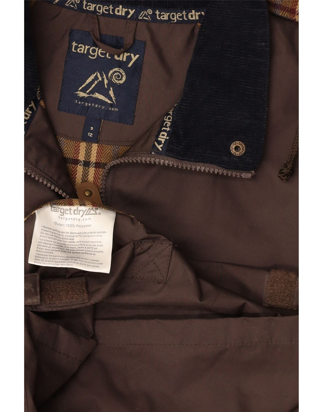 TARGET DRY Chubasquero con capucha para mujer UK 42 Marrón medio Poliéster