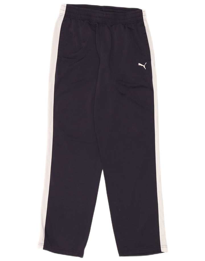 PUMA Pantalones de chándal para hombre, talla grande, poliéster color block, azul marino