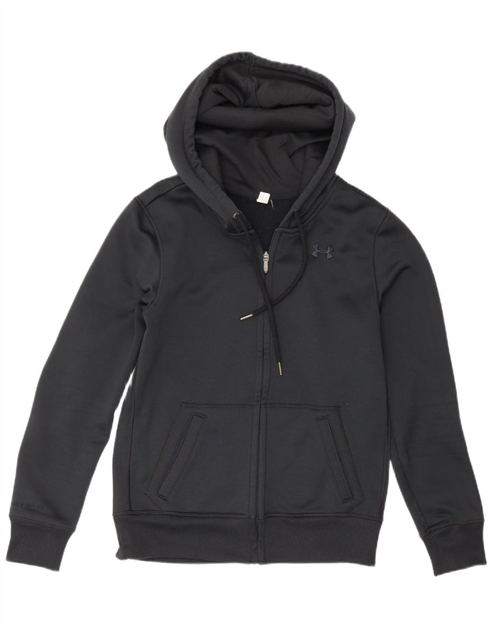 Under Armour Sudadera con capucha y cremallera para hombre, talla pequeña, color negro