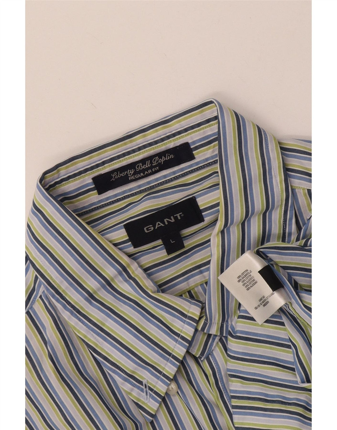 Camisa Gant Regular Fit De Algodón A Rayas Azul Grande |