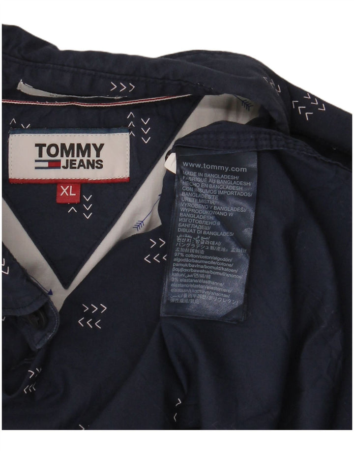 Camisa Tommy Hilfiger Hombre con Estampado Abstracto XL Azul Marino Algodón