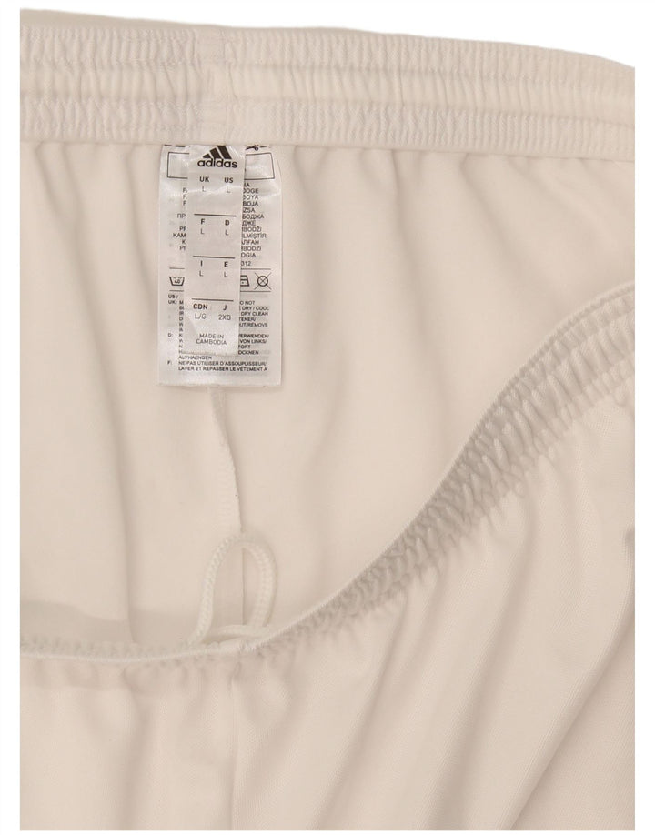Adidas - Pantalones cortos deportivos para hombre, tamaño grande, poliéster blanco