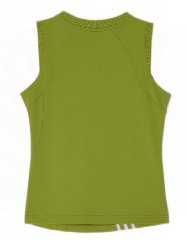 Adidas Mujer Chaleco Top UK 10 Pequeño Verde Poliéster