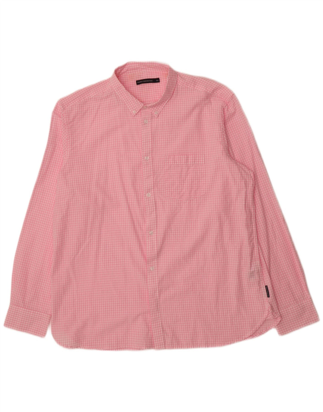 FRENCH CONNECTION Mens Shirt 2XL Pink Gingham Cotton