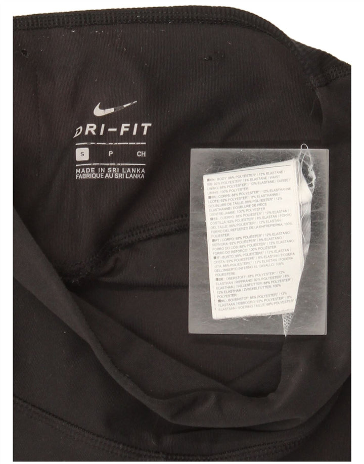 Nike Leggings capri Dri Fit para mujer UK 10 Small Black Colourblock Poliéster