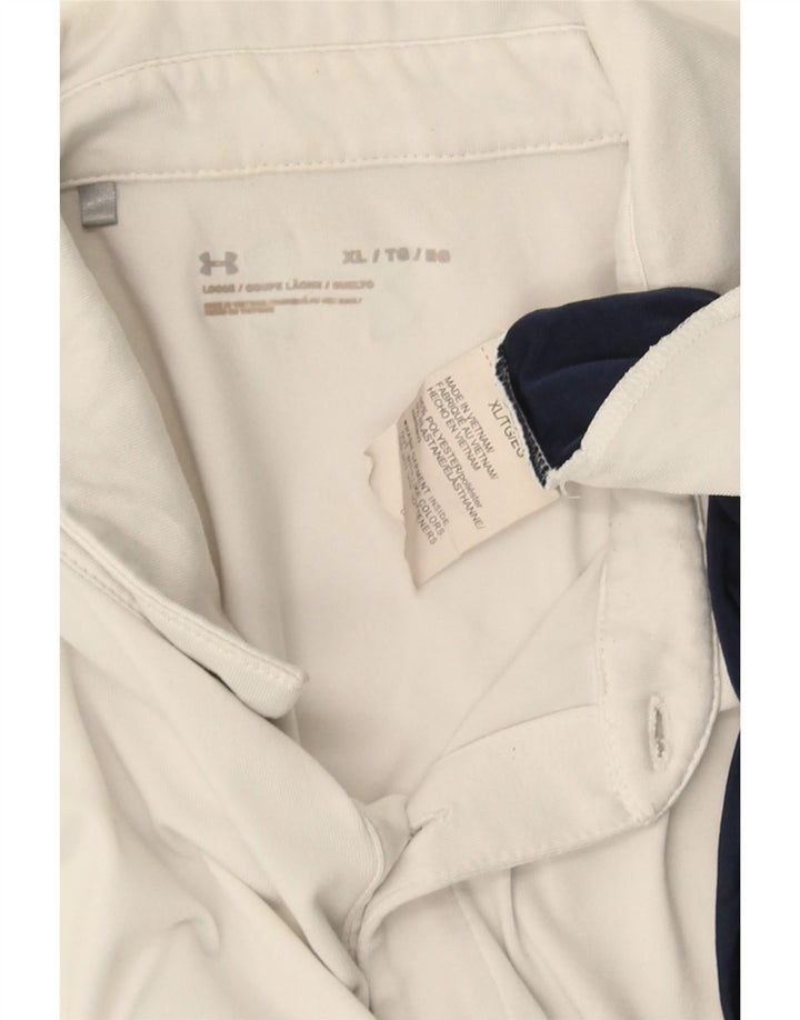 UNDER ARMOUR Polo para hombre XL Poliéster color block blanco