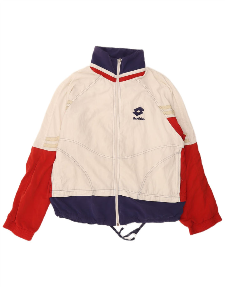 LOTTO Chaqueta de chándal para hombre IT 50 Medium White Colorblock