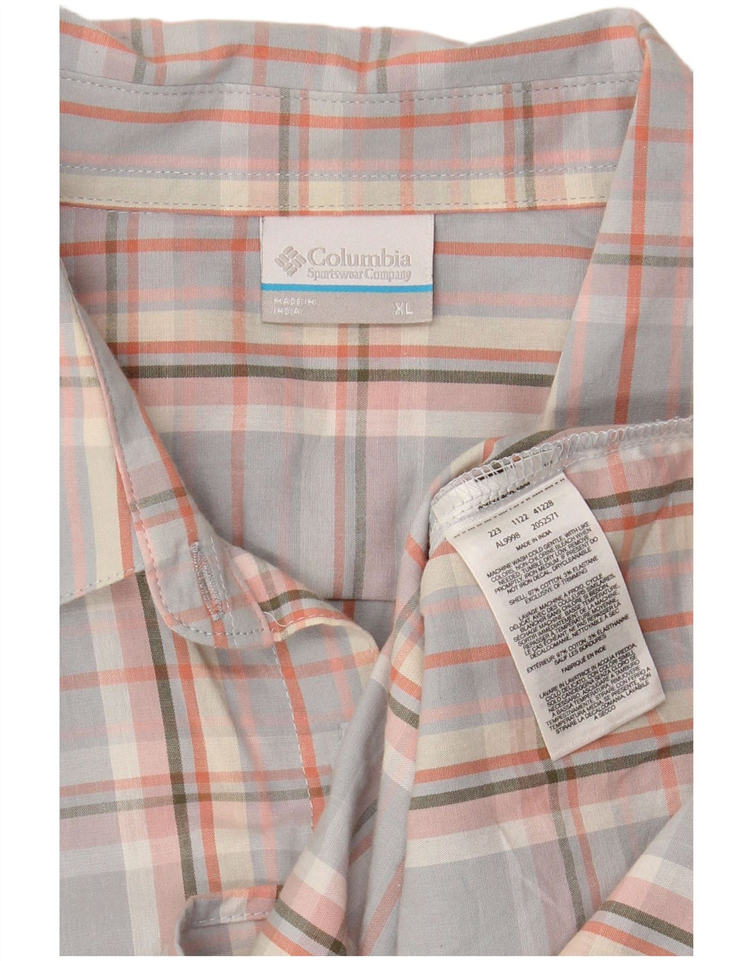 Camisa COLUMBIA para mujer ES 40 XL Algodón a cuadros multicolor