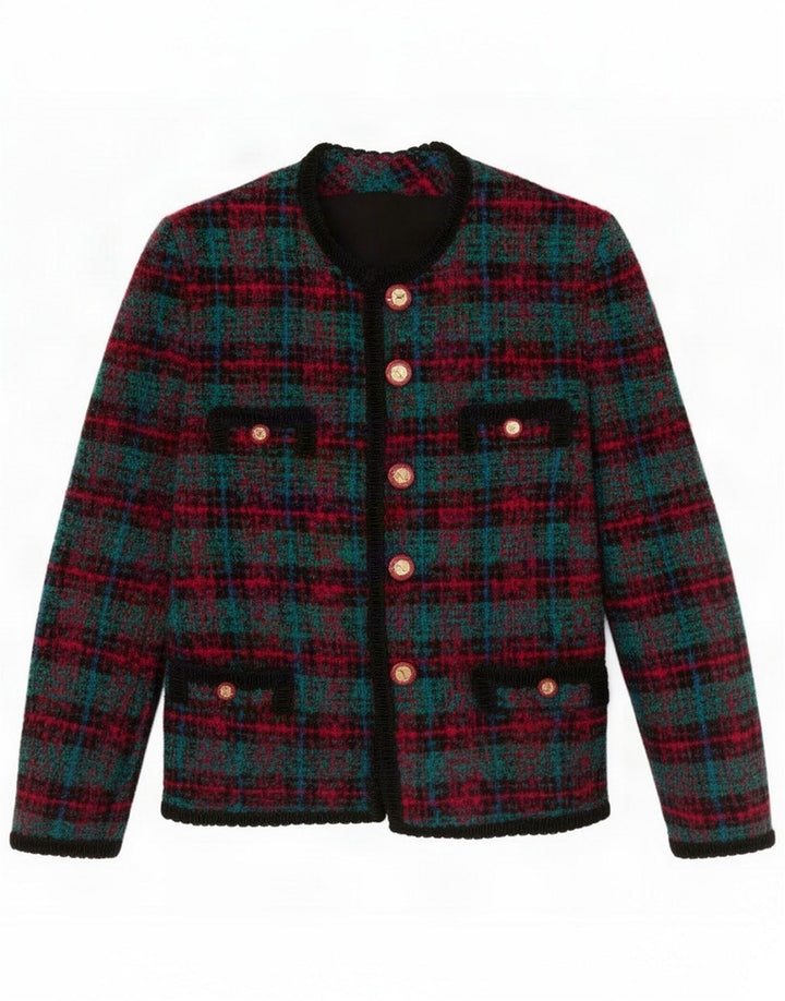 Vintage Womens Blazer Jacket UK 16 Large Multicoloured Check
