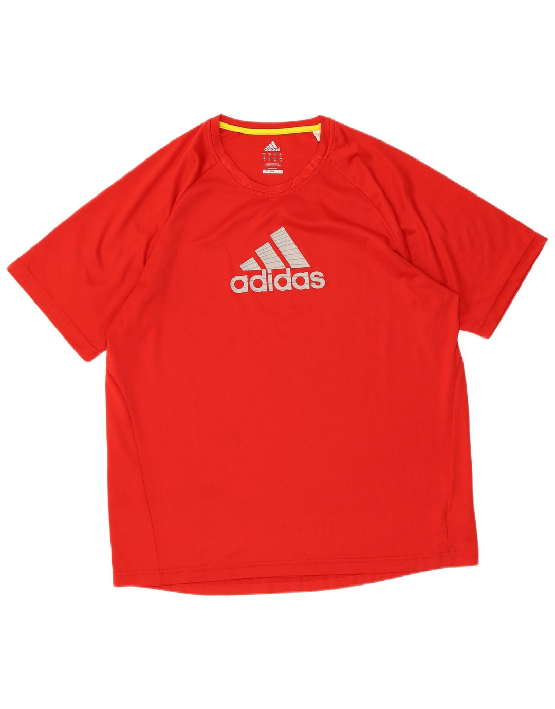 ADIDAS Camiseta gráfica Climalite para hombre Top grande poliéster rojo