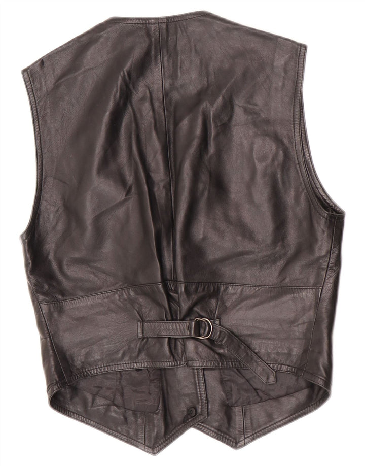 Maxime Chaleco de cuero corto para mujer IT 44 Mediano Negro