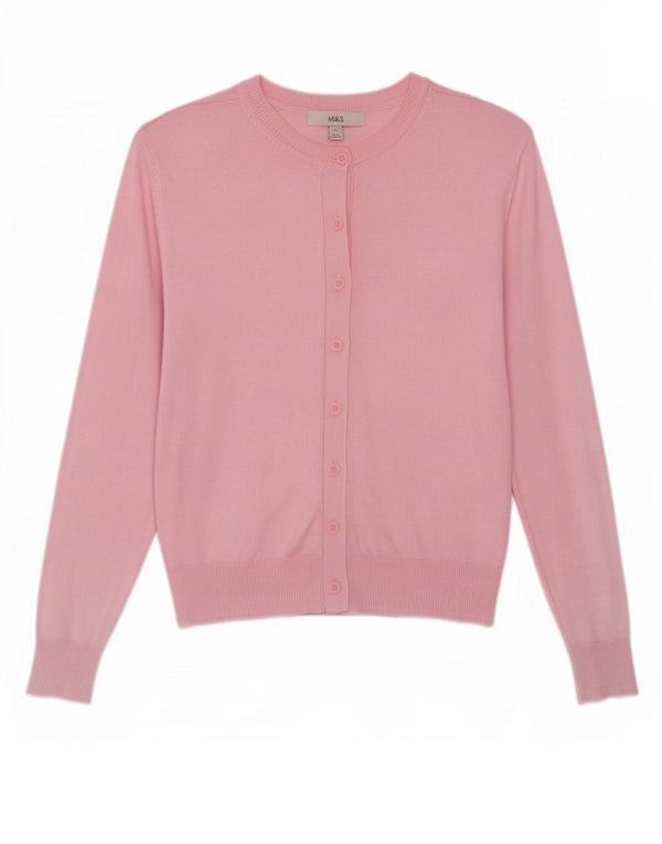 Marks & Spencer Suéter tipo cárdigan para mujer UK 6 XS Viscosa rosa