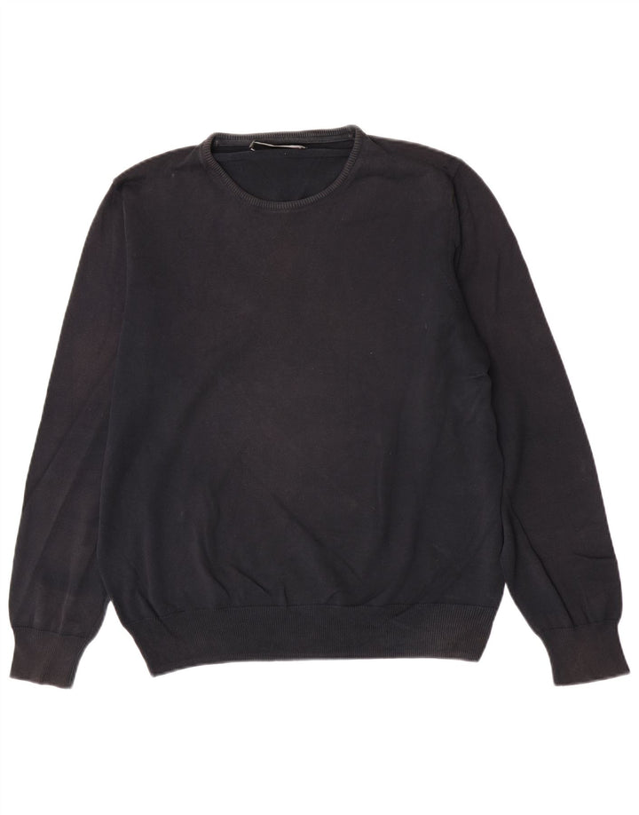 Zara Hombre Jersey De Cuello Redondo Jersey Grande Negro