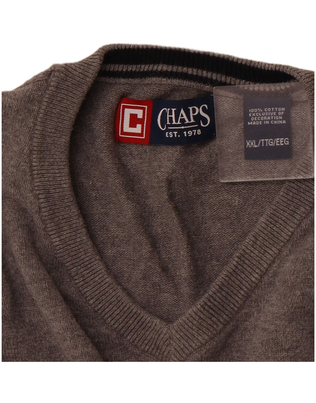 CHAPS Chaleco para hombre Camiseta sin mangas 2XL Algodón gris