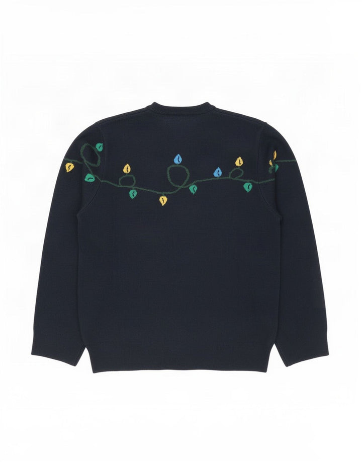 Marks & Spencer - Jersey de cuello redondo para hombre, talla grande, azul marino, Navidad