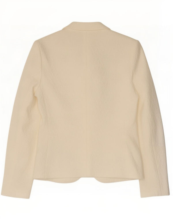 Joop Chaqueta Blazer De 2 Botones para Mujer EU 38 Medio Viscosa Geométrica Blanco Roto