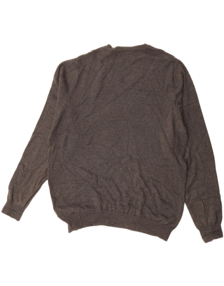 MARKS & SPENCER Suéter tipo jersey con cuello en V y ajuste regular para hombre Gris medio