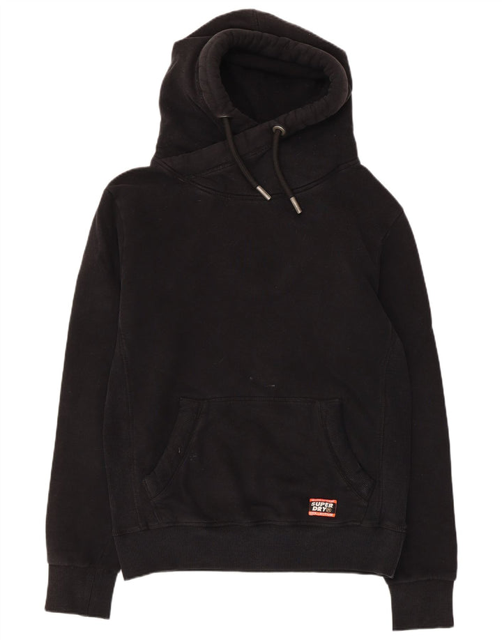 SUPERDRY Hombre Sudadera con capucha Jumper Medium Black Cotton